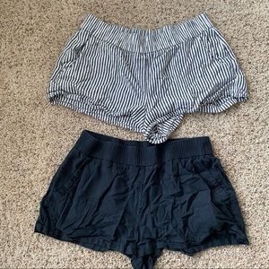 NWOT Solid Navy & Navy/White Striped Linen Shirts 2 Pairs